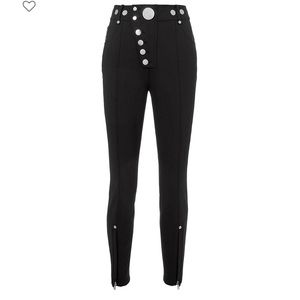 Alexander Wang High-Waist Silver Buttons Pants